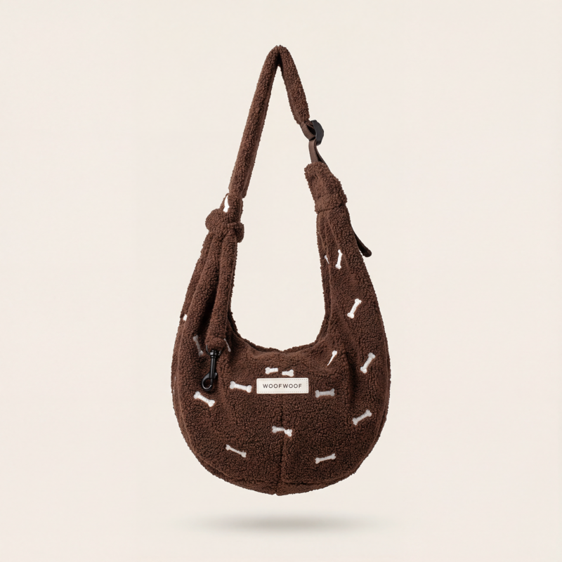 DOG CARRIER BROWN with bones
