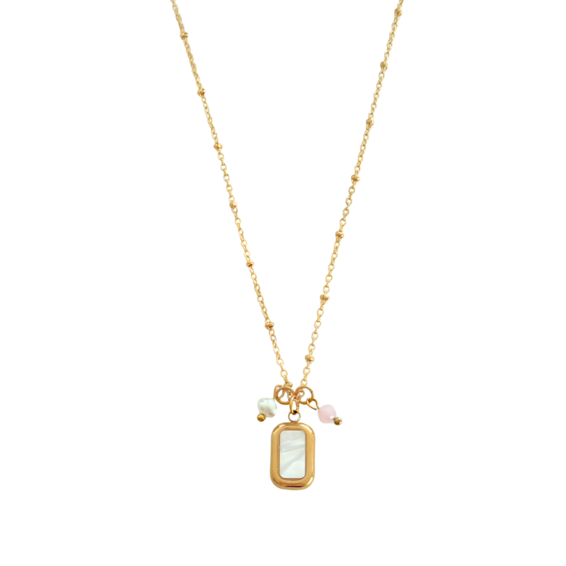 Collana Schelp, Pearl & Jade - Oro