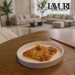 ROMA S Deco Plate – 17cm with 2cm height, handmade poured ceramic tray, perfect as a decorative Plate / Tray for dry utensils or bread, cookies