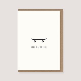 Tarjeta doblada con sobre - "Skateboard - Keep on rollin'"