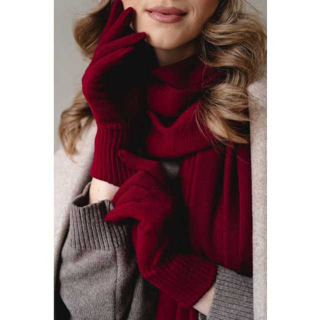 PENELOPE scarf – 100% merino wool – burgundy