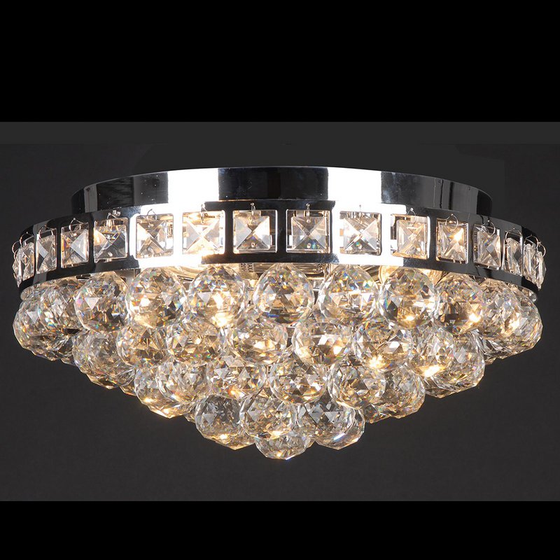 Plafondlamp Kristal Ø 40x20 cm Zilverkleurig IJzer Plafonniere