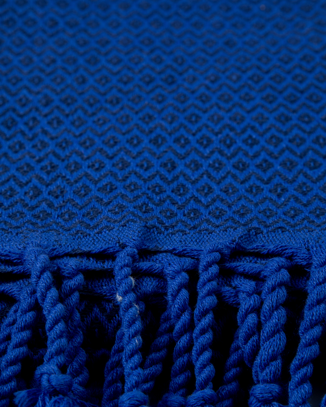 SAMOS Cotton Hammam Pool Towel – Lightweight – Blue / Navy Blue - 180x100 cm