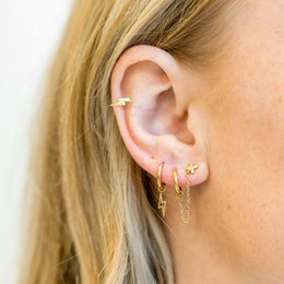 Oorbellen dubbele ring en stud x