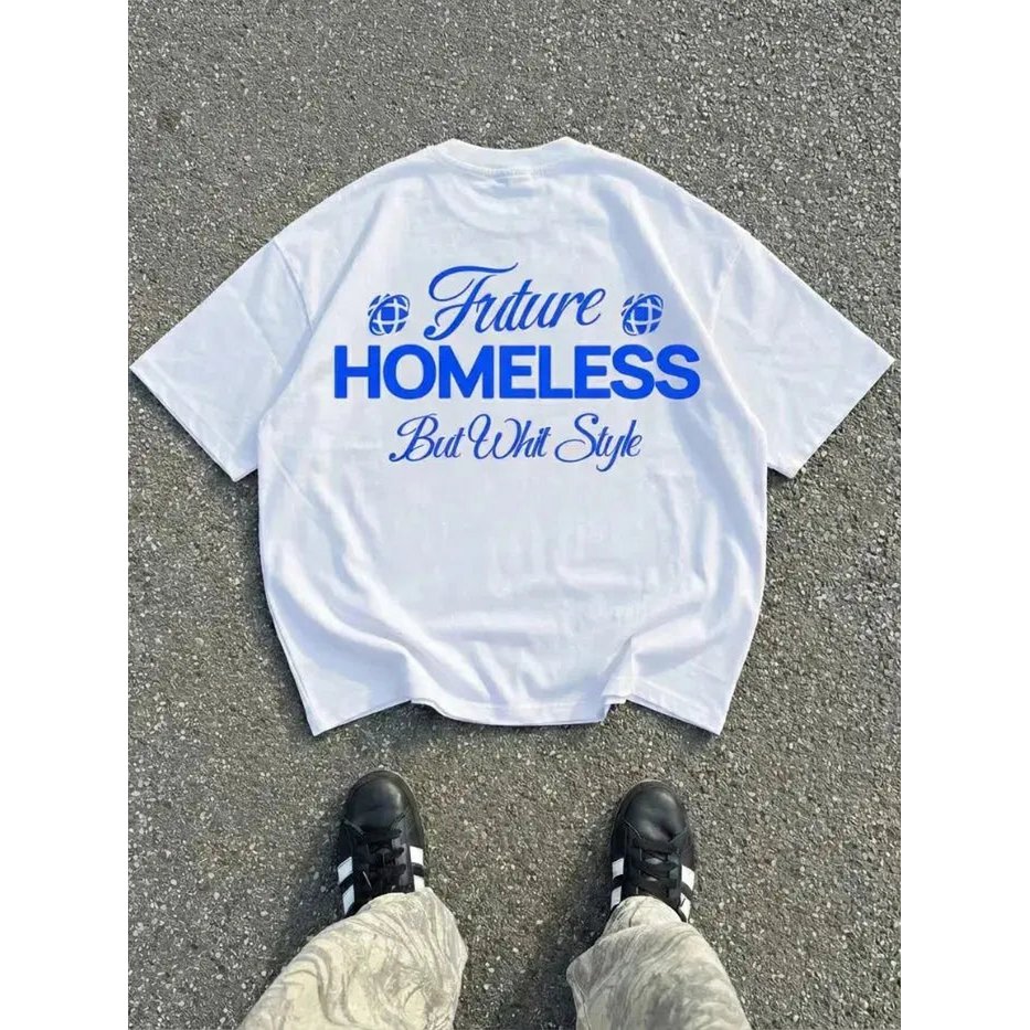 Homeless T-Shirt Bianca 100% Cotone Made in Italy