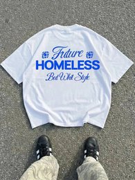 Homeless T-Shirt Bianca 100% Cotone Made in Italy