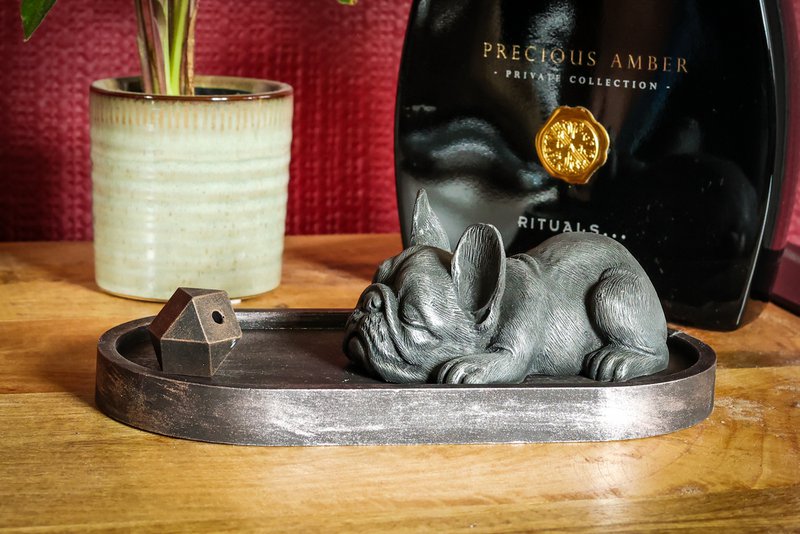 Fransk Bulldog røgelsesholder sæt