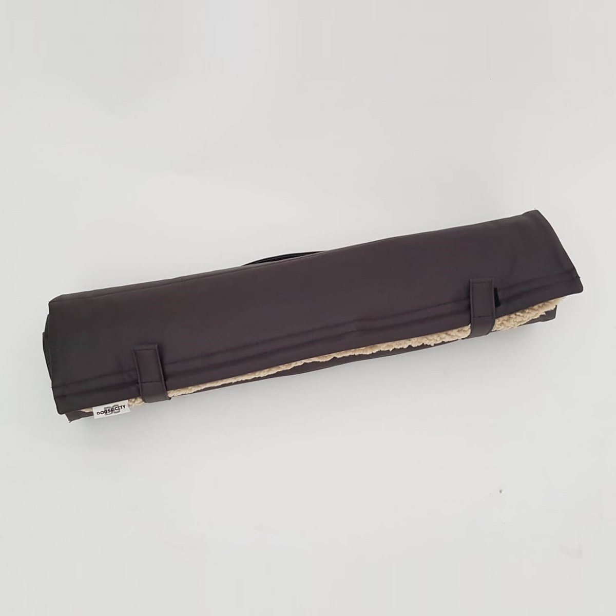 Reisematte Travel Mat Saddle graphit mit Kunstfelldecke Teddy plüsch beige