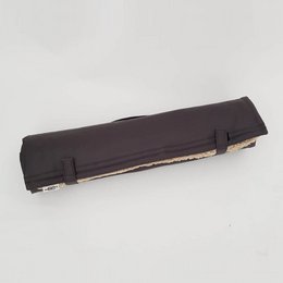 Reisematte Travel Mat Saddle graphit mit Kunstfelldecke Teddy plüsch beige