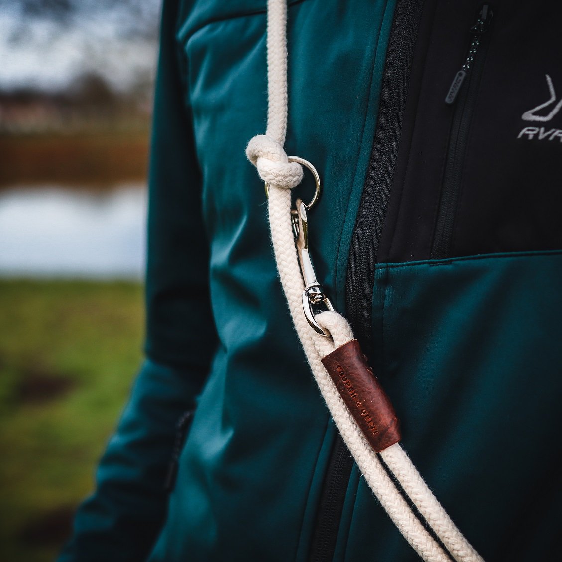 Just Cotton Justerbar hundebånd | Rop Line Ecru