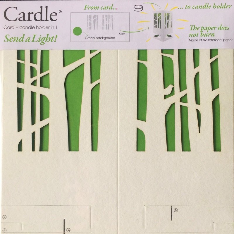 CARDLE Woodland Paradise Green (Woodland Paradise) - Candle Holder Greeting Card 