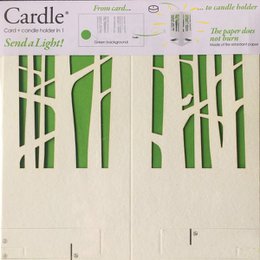 CARDLE Woodland Paradise Green (Waldparadies) - Kerzenhalter-Grußkarte