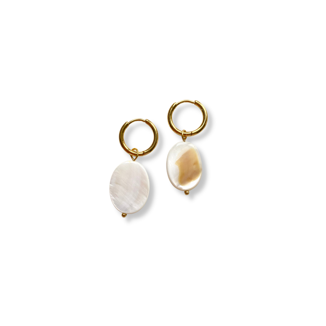 Pendientes Concha Ovalada - Oro