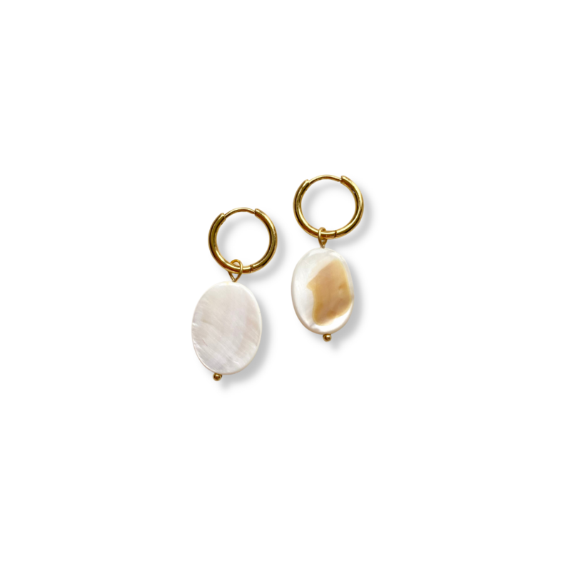 Øreringe Shell Oval - Guld