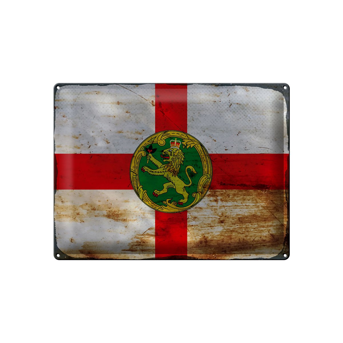 Tin Sign Flag Alderney 40x30cm Flag Alderney Rust