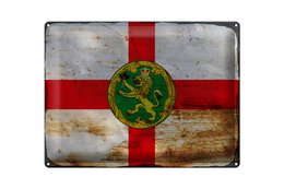 Tin Sign Flag Alderney 40x30cm Flag Alderney Rust