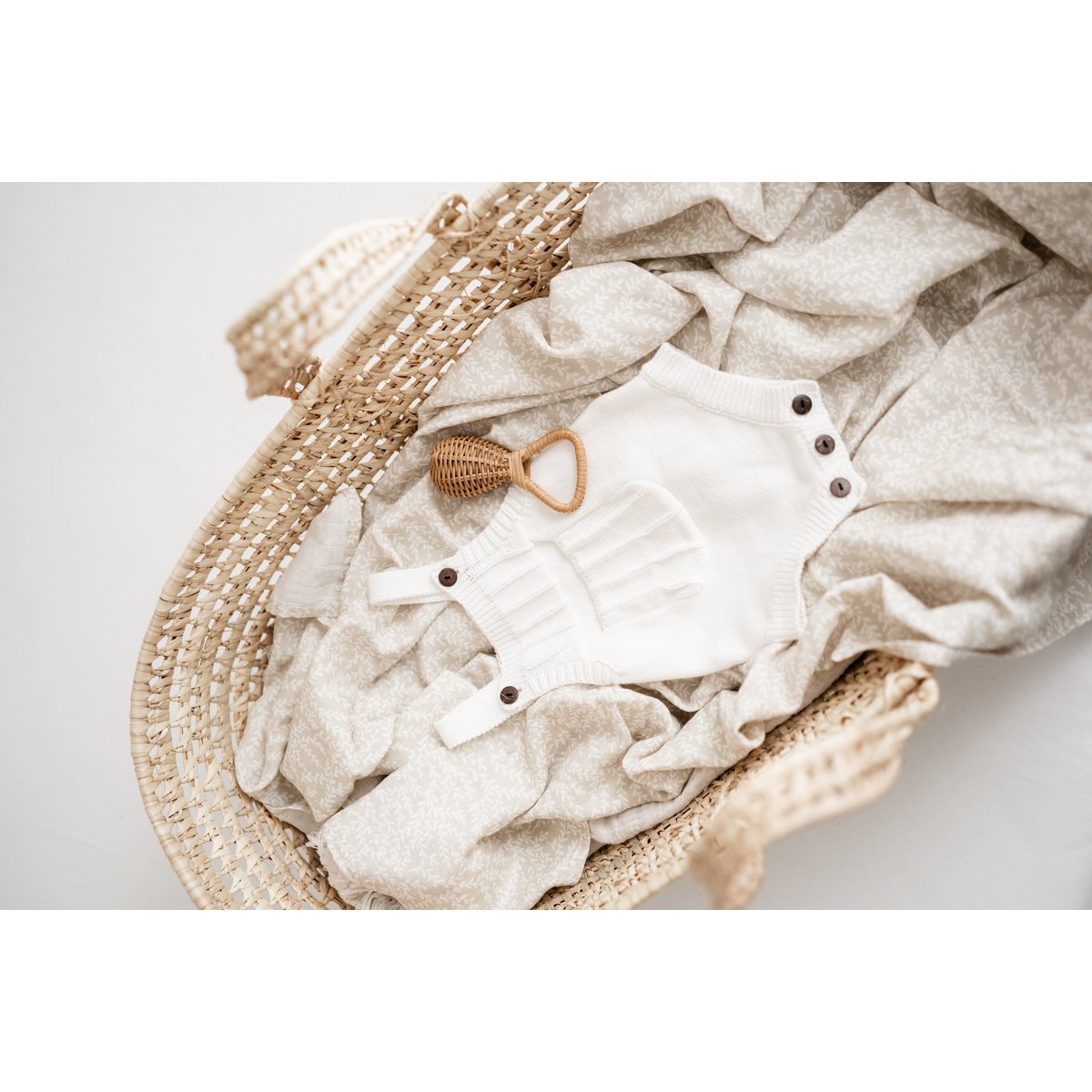 Muslin cloth, nursing cloth 120x120cm fine branches cream