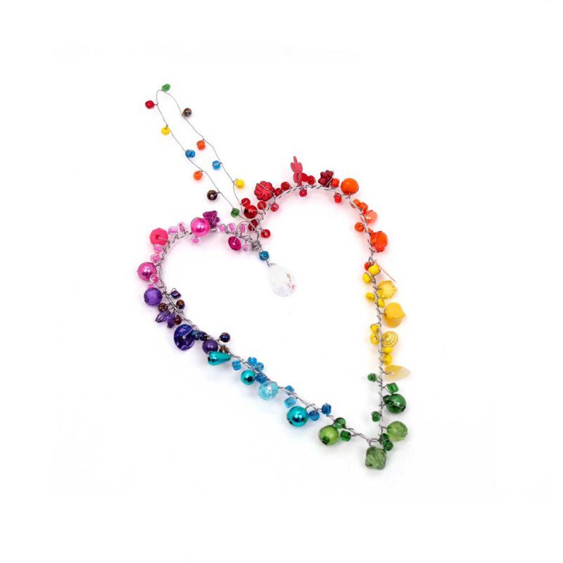 Dekoration Funkel Heart rainbow 9x12