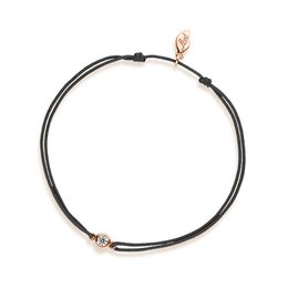 Lucky bracelet "my first diamond", 14K rose gold, anthracite. Beaded bracelet available in various colors including anthracite, beige, claret, grey, green, coral, navy, red, and black.