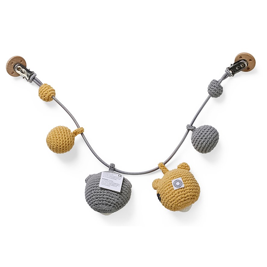 Hochet de landau bio Hugo gris