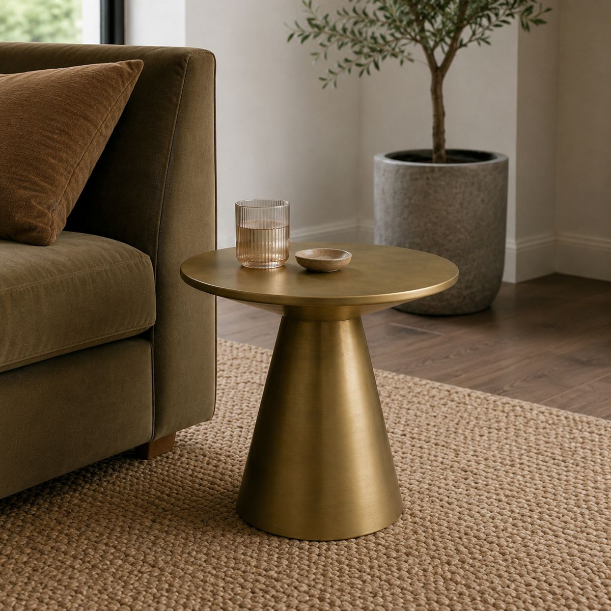 Gold metal table top Ø 60 x 46 h cm
