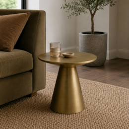 Gold metal table top Ø 60 x 46 h cm