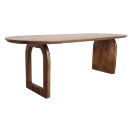 Bullnose mangotræ spisebord brun - blandet bund