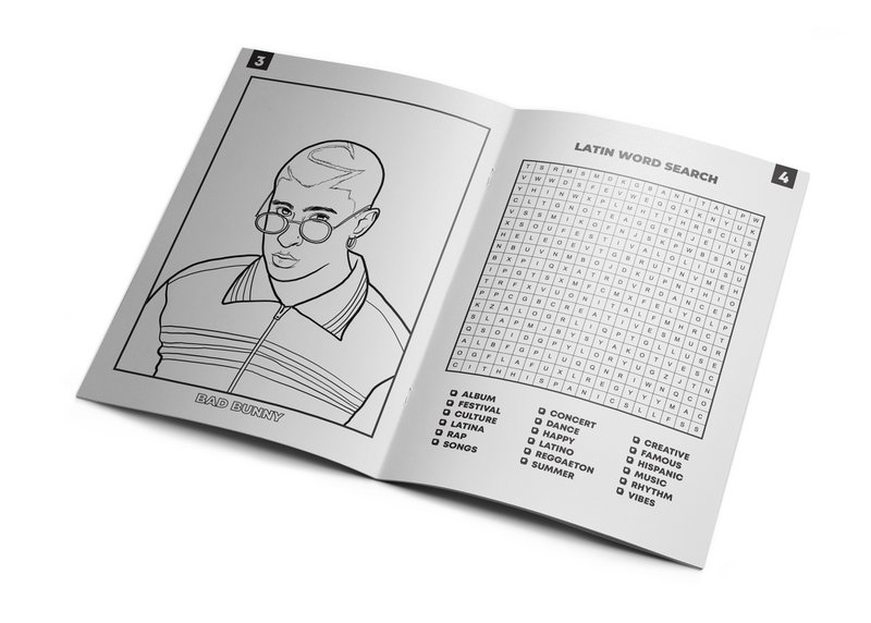 Libro de actividades para colorear de artistas latinos