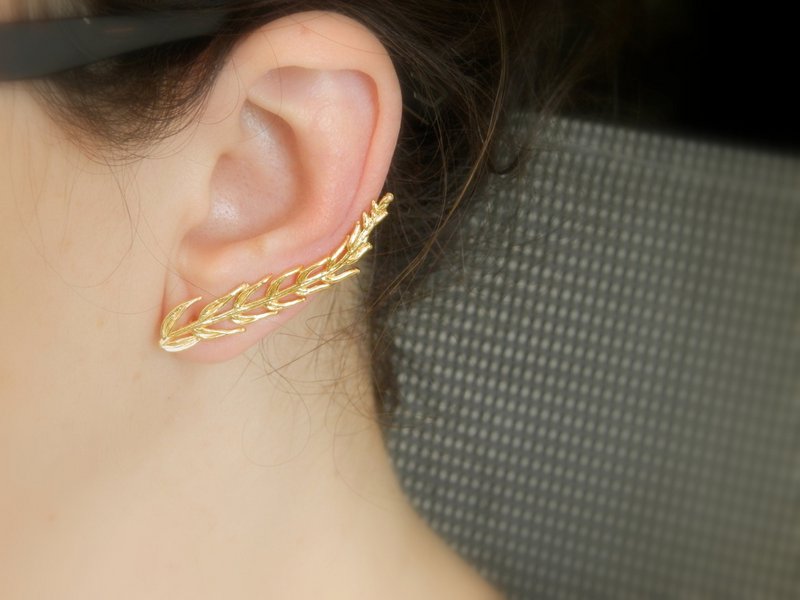 Araucaria Leaf Earrings: Nature Lover Jewelry (Silver or Gold)