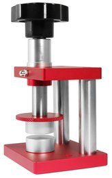 Spindelpresse für Gläser und Gehäuse, Aluminium/Edelstahl, rot/silberfarben