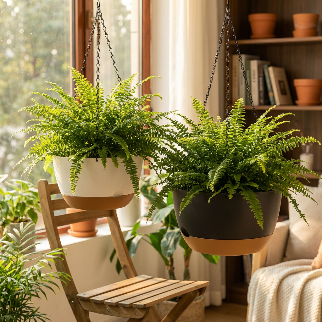 Hanging Planter with Self-Watering - Green - For Indoor and Outdoor - Plant Pots