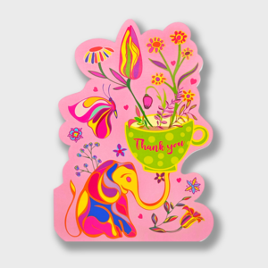 Die Cut Elephant Thank You Card
