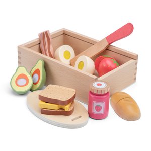 Wooden Cutting Set Breakfast in Storage Box