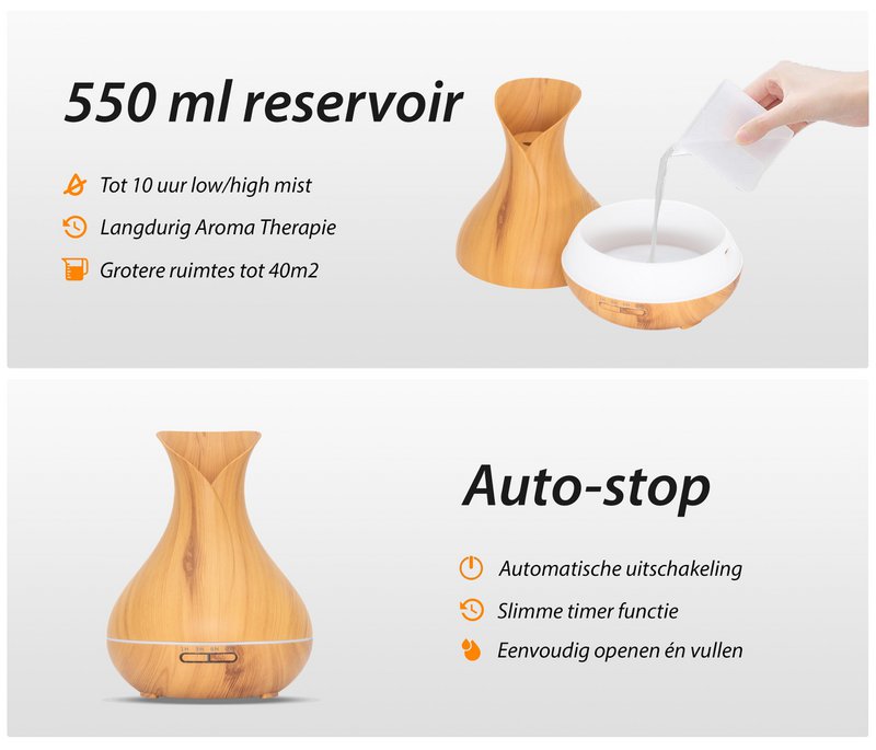 Vitality Pro - Bois clair - Diffuseur d'arômes