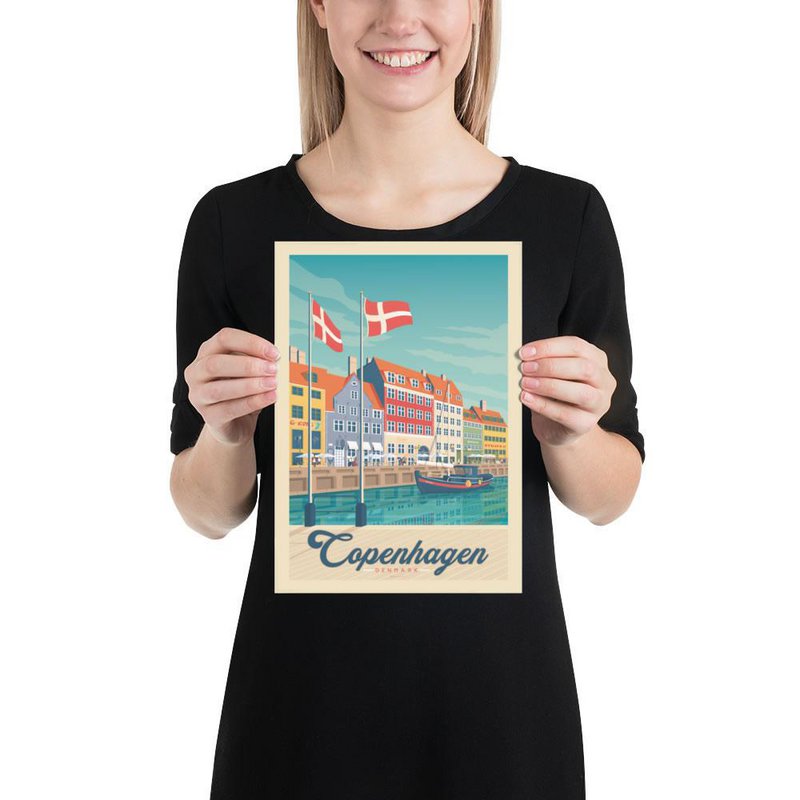 Vintage København plakat | Plakat By København Danmark