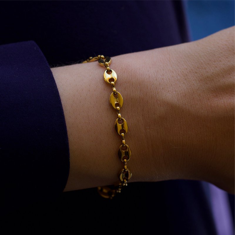 Achaz - Koffieboonarmband Goud