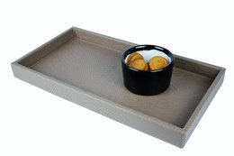 Tablett rechteckig Reptil taupe