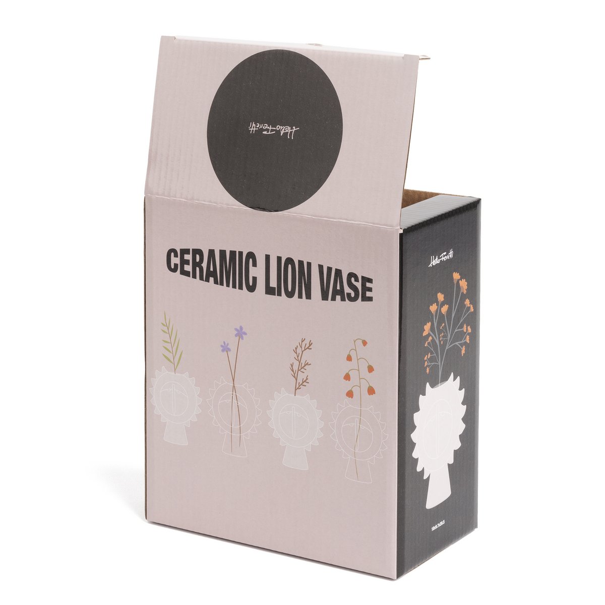 CERAMIC LION VASE HF