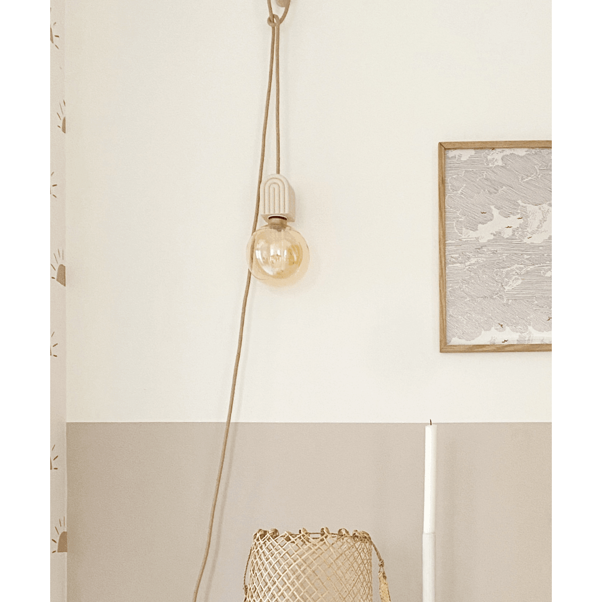 Lampada a sospensione arcobaleno beige