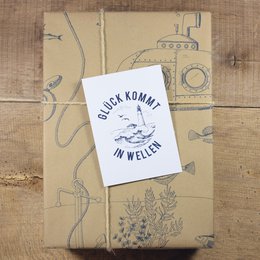 Maritime carcard "La felicità arriva in ondate" da carta riciclata