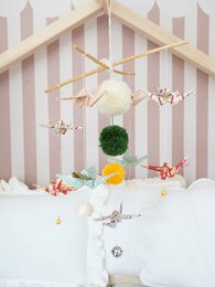 “Vintage vibe” Origami Nursery Mobile