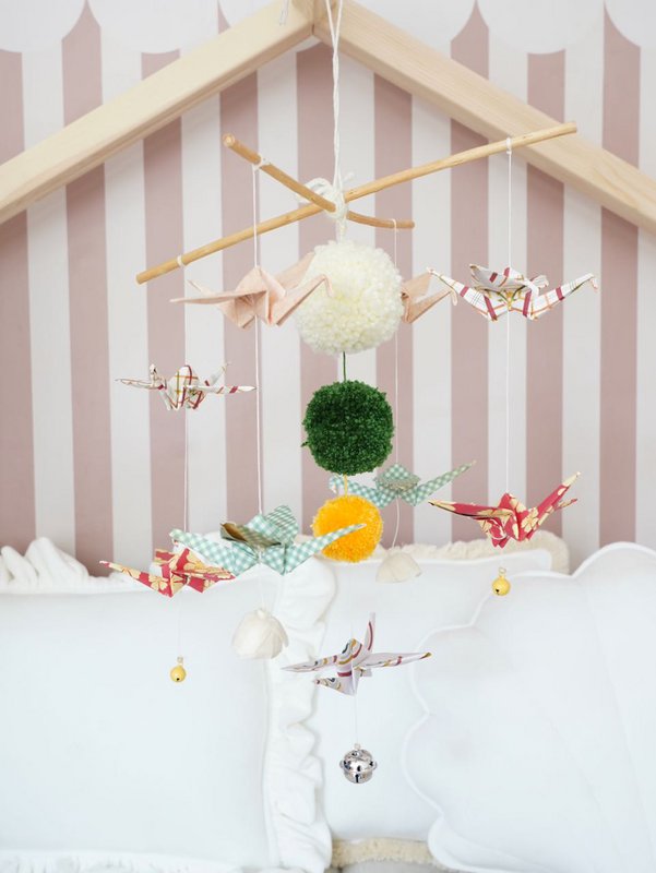 “Vintage vibe” Origami Nursery Mobile