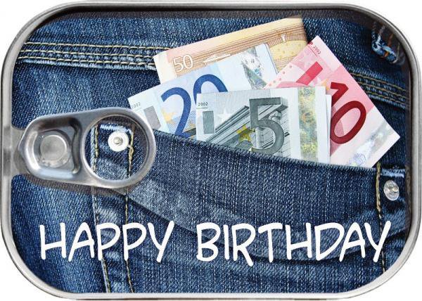 Dosenpost "Happy Birthday"