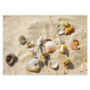 Artipics Tischsets Platzsets 4er-Set Abwaschbar Beach 1 Aus Kunststoff je 42 x 30 cm Platzdeckchen Sommerliche Tischdeko für Küche/Essbereich/Gäste/Drinnen/Draußen