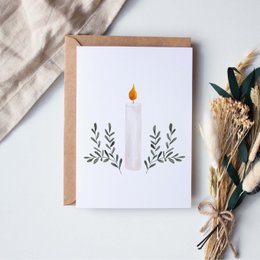 Folded card "Christmas candle white"