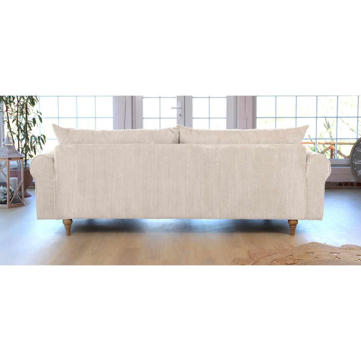 ASTRID 4-seater sofa/sofa bed Corduroy Cream removable & washable covers