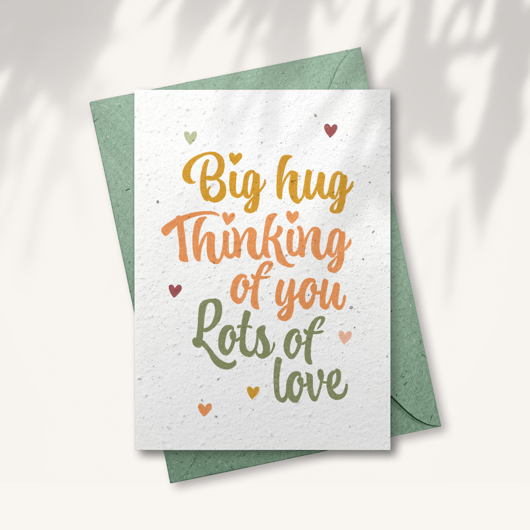 Biglietto d'auguri in carta semi - Un grande abbraccio