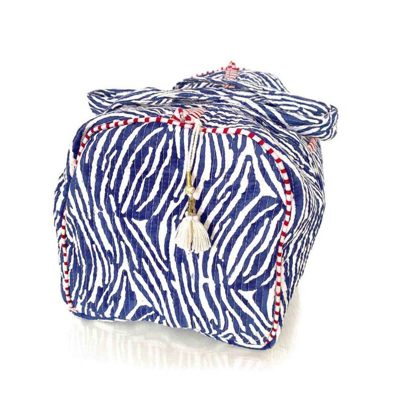 borsa in cotone fatta a mano "zebra blu"