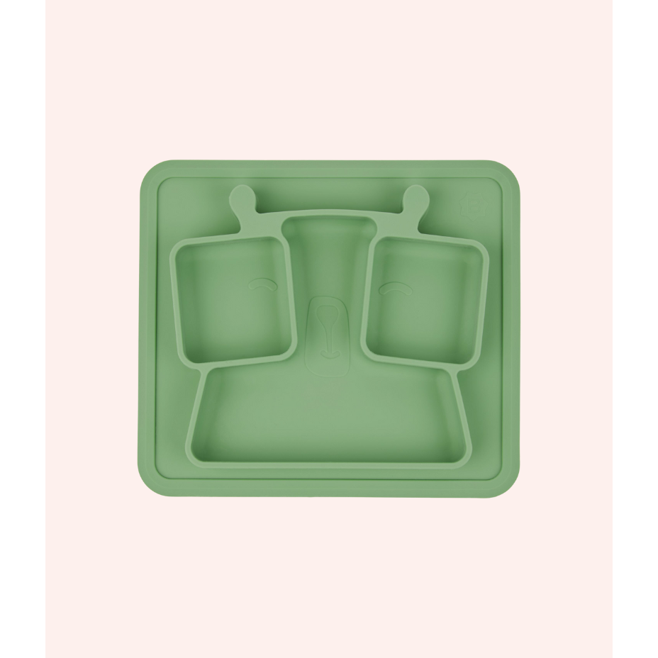 Non-slip silicone compartment plate