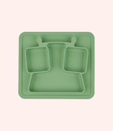 Non-slip silicone compartment plate